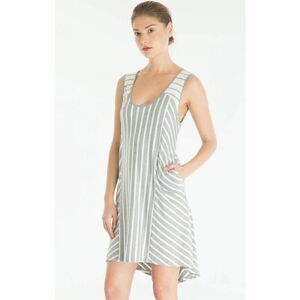 Laila Jayde Stripe Tank Dress Size Small Grey and White NWT